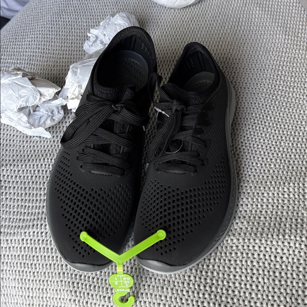 CROCS Literide Black Perforated Slip-Ons